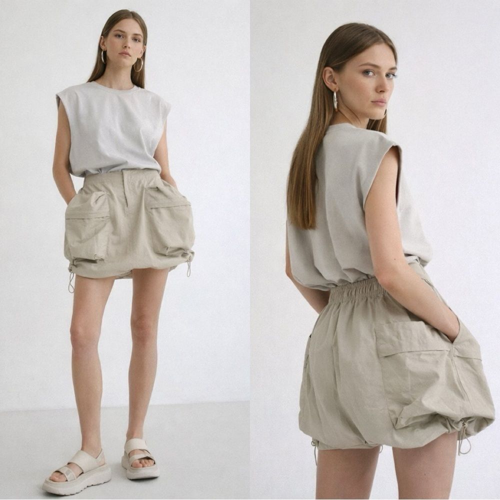 NEW Source Unknown Utility Cargo Skirt, Pale Sage